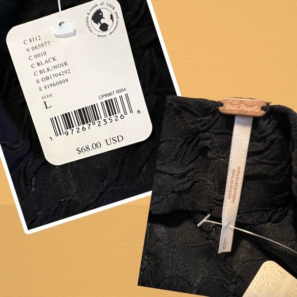 FREE PEOPLE Mykonos Jacquard Cowl Neck Braided Strap Drapey Open Back Tank Top - Picture 8 of 12